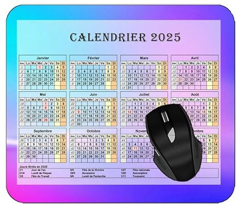 YENDOSTEEN Rectangulaire Tapis de Souris - Gaming-2025 Calendrier, Taches Lumière De Fond Lumineuse Résistant aux Eclaboussures,Durable,Portable,Moderne