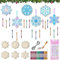 Nourdom 12 Stück Schneeflocke Windspiel Bastelset, DIY Weihnachtsdeko Holzbastelset Schneekristall Windspiel Bastelset Kinder, Bastelhandwerk zum Bemalen für Mädchen Jungen Weihnachten Winter