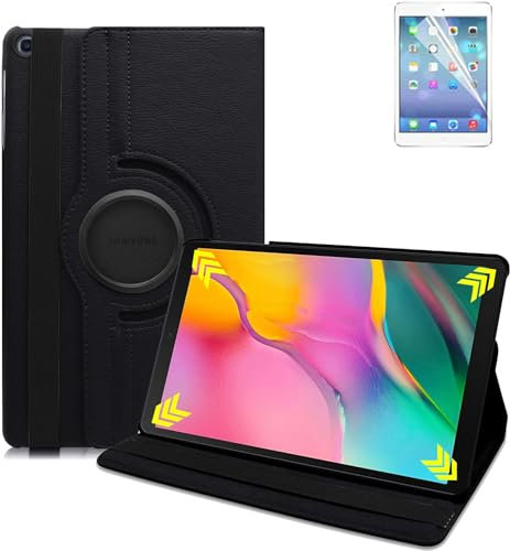 FURROB® Étui de protection rotatif à 360° en cuir synthétique avec fonction support pour Samsung SM-P610/P615/P613/P619+ Noir 10,4 (2020/2022/2024)