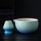 TEANAGOO Bol à Matcha en céramique japonaise avec support pour fouet,18 OZ.K31,Bleu Blanc Dégradé,Bol à Matcha Chawan,Bol à Matcha en céramique,Bols à Matcha...