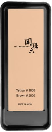 Kai La pietra per affilare Seki Magoroku ha una grana di 1000/4000 nel colore beige chiaro, lunghezza 23,8 x 9,3 x 5 cm, AP-0334