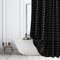 ggaimwf Tenda da Doccia Nera Boho Plaid della Fattoria Tenda da Doccia Country Bohemian Vintage per Tenda da Bagno Tenda da Doccia in Tessuto Resistente in Lino Set con Nappa 120x180cm