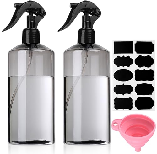 500 ml Botella Pulverizador, 2 Pcs Bote Botella Spray Pulverizador Agua, Botellas de Spray Pulverizador Plantas Vacías, Botellas Atomizador de Agua para Plantas de Jardín Limpieza Pelo, Gris