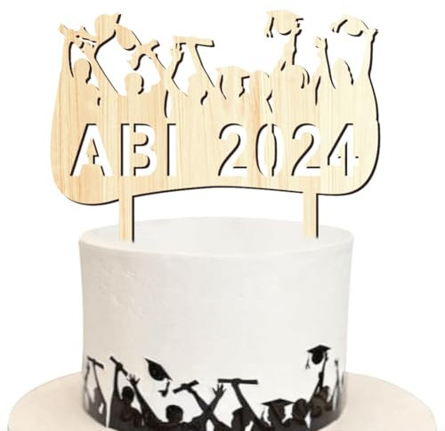 Graduation Kuchen Deko ABI 2024 Graduation Cap Diploma Cake Topper Abschlussfeier Dekorationen Schwarz Tortendeko Zubehör für für Senioren High School Universität College Abschlussfeier…