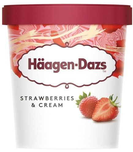 Häagen-Dazs Strawberries & Cream Ice Cream 460ml 460ml × 8
