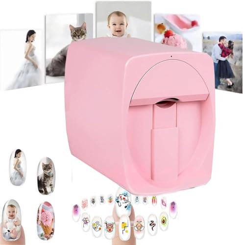 3D Customizable Nail Printer, 2400 Dpi Print Clarity, App Control, For Nail Studio/Nail Lovers/Manicurist,Wifi Connected To Mobile Phone,Pink