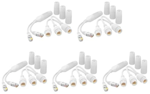LYEAA Waterproof Ethernet PoE Splitter Adapter for IP Cameras RJ45 Converter Kit Network cable splitter 1 to 2 adapter