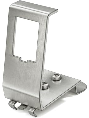 HB-DIGITAL Hutschienenadapter für RJ45 Keystone Modul 1-Port Metallhalterung Edelstahl 1.5 mm zur Montage auf 35 mm DIN-Hutschiene geeignet für 14x16 mm Keystone Module