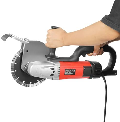 Rainureuse 5200W avec 21cm Disques Diamant et Max.Profondeur Coupe 68mm Rainureuse Beton Électrique pour Coupe Béton, Barres D'acier, Pierre, pour Chantiers Construction, Travaux Rénovation