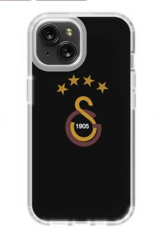 Gök-Türk Weiche Silikonhülle Hülle Galatasaray GS für iPhone 14, 14 Pro, 14 Pro Max, 15, 15 Pro, 15 Pro Max, 16, 16 Pro, 16 Pro Max - schwarz (iPhone 15)