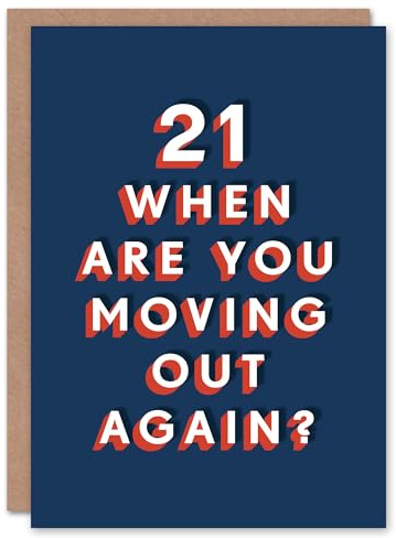 Artery8 Moving Out 21 Year Old Funny Cheeky 21st For Him Birthday Card