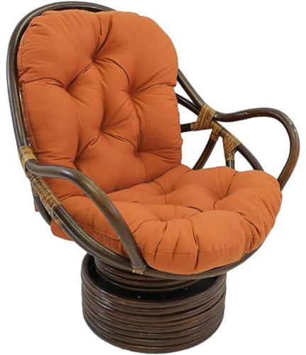 NIKSHI Schaukelstuhl Auflage Polster Kissen, Weich Verdickt Waschbar Sitzkissen, Gartenstuhl Ersatzpolster Schaukelstuhl/Drehsessel für Liege Rattan Garten Terrasse Matte, orange-120×60cm