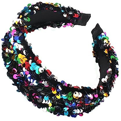 Healvian 2 Stück Glitzer-pailletten Glitzernde Harte Stirnbänder Breiter Haarreif Glitzer Haarbänder Mädchen Glänzendes Haarreifen Haarschmuck Für Mädchen Und Frauen