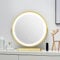 YOSHOOT Round Table Vanity Mirror, 45cm Pattern Lighted Dressing Revolve Make Up Mirror,Smart Touch Screen,Dimmable 3 Modes LED Light Strips(Kaleidoscope, Gold)