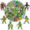 6 Pcs Tartarughe Figure, 50 Pcs Adesivi, Tartarughe Compleanno Decorazioni, Tartarughe Action Figure, Decorazioni Torta Tartarughe, Topper Torta Tartarughe, Personaggi Tartarughe Torta Giocattoli