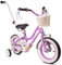 sun baby Mädchenfahrrad 12 Zoll Radgröße Heart Bike zur Auswahl, mit Abnehmbarer Schubstange, Kinderfahrrad für Mädchen von 2 bis 6 Jahre (Lila, 12 Zoll)