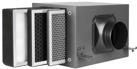 Weiworld 3-Layer Purification Filter Box 6 with High Efficacy Hepa and Carbon Filter, Fit 6 Inch Inline Duct Fans for Fresh Air Intake and Ventilation System