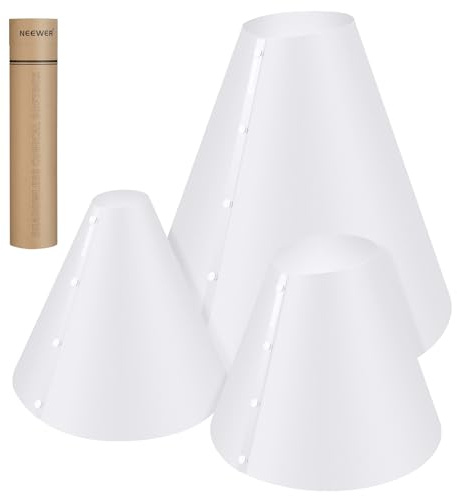 NEEWER Paquete de 3 Conos Luz (14/15/20), Actualizado 0,5mm Grosor Difusor Flash Fotografía, Alternativa para Fotografía Joyería Fotografía Caja Luz, sin Sombras Reflejos, NK006