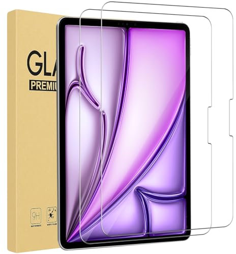 Andwing 2 Stück, Schutzfolie für iPad Air 13 Zoll M3 2025/M2 2024 und iPad Pro 13 Zoll M4,für Panzer Schutz Glas Folie,9H Displayschutz,Kristallklar, Kratzfest & Bruchsicher