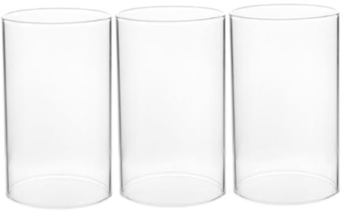 Cabilock 3 Pièces Abat-jour Bougie En Verre Cannelé Cône Bougeoirs Manche Moderne Manchon Porte-bougie Ouragan Transparent Verre à Haute Teneur En Borosilicate