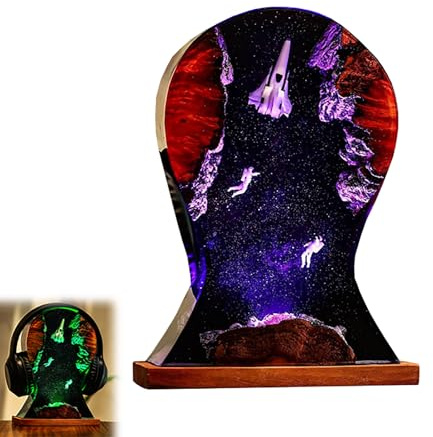 Resin lamp Headphone Stand, Handmade Home Decoration Desktop, Unique Resin Headphone Stand, Desktop Decoration, Suitable for Holiday use (Type C, 5.5 * 8.5in)
