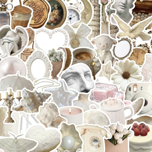 Cosblisvia 100 Stück Sticker Set, Ästhetische Aufkleber, Wasserdicht Matcha Decals für Teenager, Mädchen, Erwachsene für Wasserflasche, Laptop, Skateboard (Clean Girl)
