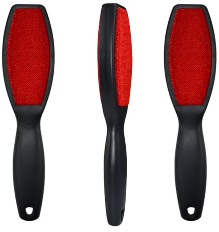 3 Pack Dual-Sided Fabric & Surface Cleaning Brushes for Pet Hair, Lint, and Dust Removal on Clothes, Furniture, and Cars
