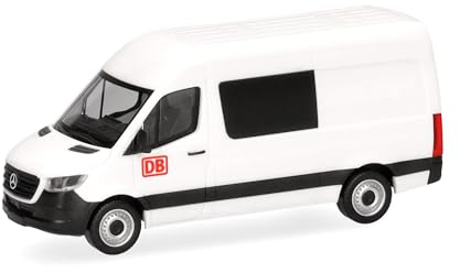 Herpa Camion Miniature Mercedes-Benz Sprinter 18 Minibus Toit Haut “DB”, Miniature à l’échelle 1:87, Objet de Collection, fabriqué en Allemagne, Plastique