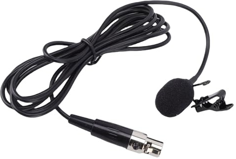Jectse Microfono Lavalier XLR a 3 Pin, Microfono con Testina Capacitiva Unidirezionale Cablata con Clip Sul Bavero
