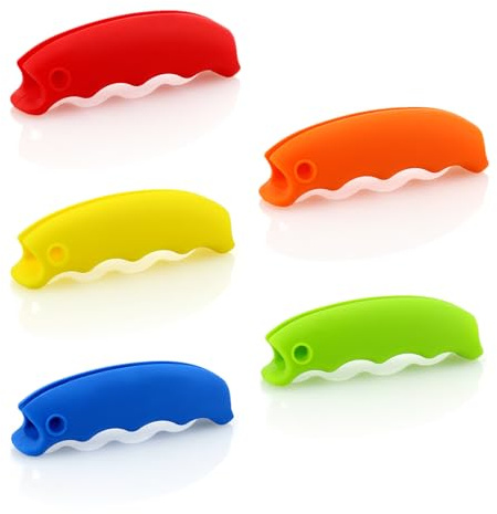5 PCS Grocery Bag Carrier Handles Professional Shopping Bags Holder Portable Grocery Bag Holder Soft Silicone Comfortable Grip Plastic Bag Carrier for Carrying Shopping Bags, Grocery Bags(5 Color)