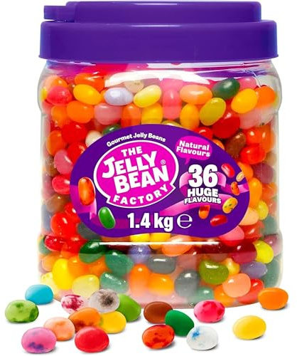 Rainbow Delight Gourmet Jelly Bean Jar – 36 Flavours, 1.4 kg, Resealable Sweet Treats