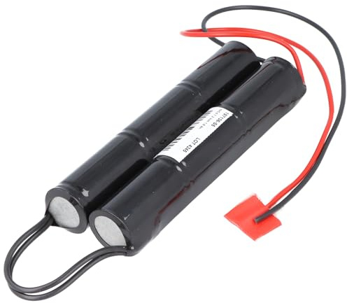 Batterie 7,2 V 1600 mAh pour éclairage d'urgence et de sécurité, 2 x 3 barres avec pont de câble de 10 cm