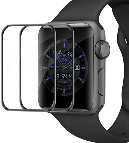 Cable Leader 2 Stück Folie für Panzerglas für Apple Watch 4/5/6/SE 44mm | Anti-Kratzen Bläschenfrei Ultra-HD für Apple Watch 44mm Displayschutz