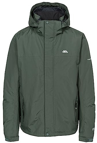 Trespass Donelly, Olive, XXS, Wasserdichte Jacke mit einrollbarer Kapuze für Herren, XX-Small / 2XS / 2X-Small, Grün