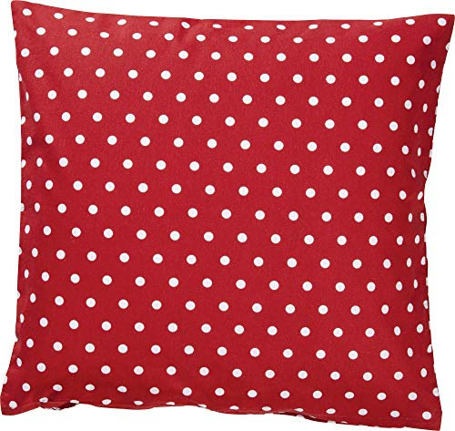 REDBEST Kissenhülle, Kissenbezug Punkte Orlando, 100% Baumwolle rot Größe 40x40 cm - Robustes, glattes Gewebe, mit praktischem Reißverschluss