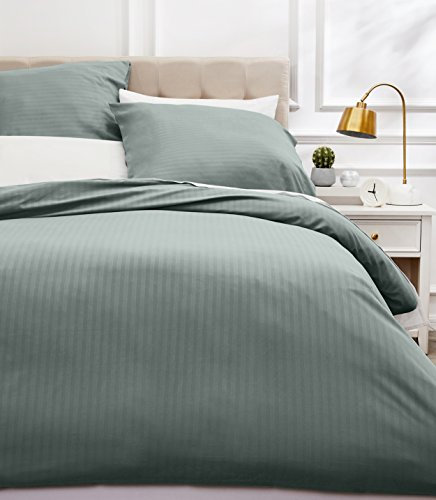 Amazon Basics 3 Stück Deluxe-Bettwäsche-Set aus Mikrofaser, 240 x 220 cm, Dunkelgrau, Geometrisch