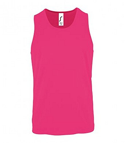 SOLS Herren Sporty Performance Tank Top (XL) (Neon Pink)