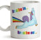 MUGFFINS Yoga Mug - Unicorn Breathe in Breathe out - Original and Funny Present for Yoga Addicts & Unicorn Lovers - Coffee Cup - Ceramic 350 mL / 11 oz