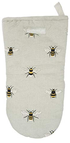 Sophie Allport - Bees Oven Mitt, 100% Cotton, Single Oven Glove, Machine Washable