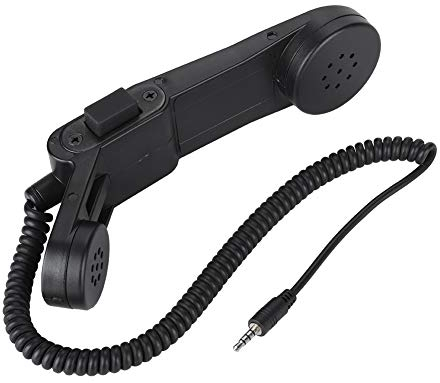 Topiky Militär 3,5mm Stecker Handheld Lautsprecher Mikrofon HiFi Sound Armee Schulter/Handheld Retro Telefonhörer