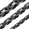 ChainsHouse Schwarz Kette Herren Königskette Edelstahl Plattenkette 56cm Halskette Byzantinische Kette 8MM breit Kette Damen Halskette Männer Schmuck