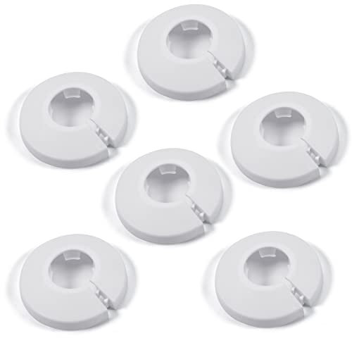 MroMax Lot de 6 cache-tuyaux en plastique PP pour décoration de tuyau d'eau de 2 cm de diamètre extérieur - Blanc - 20 mm