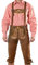 SYMPHONIE WESTERWALD Bayerische Herren Trachten Lederhose, Trachtenlederhose mit Trägern, Oktoberfest in Mittelbraun Größe 56