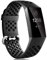 Dirrelo Kompatibel mit Fitbit Charge 3/Fitbit Charge 4 Armband, Sport Silikon Verstellbarer Ersatzarmband Atmungsaktives Uhrenarmband für Fitbit Charge 3 SE, für Frauen Männer, Schwarz Große