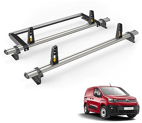 For Citroen Berlingo 2018+ Roof Rack Van Guard UltiBar Plus 2x Bar + Roller | Note: Only Suitable for Models with Twin Rear Doors, Aluminium Heavy-duty Van Roof Bars