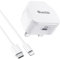 Quntis 30W GaN iPhone iPad Charger Plug and Cable, QC&PD 3.0 Fast USB C Charger With 2m C to Lightning Cable MFi Certified for iPhone 14 13 SE 2020 12 11 Mini pro XR XS X iPad Pro Air