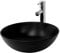 ML-Design Waschbecken aus Keramik in Schwarz Matt, Ø 40x14,5 cm, Runde Aufsatzwaschbecken, Moderne Waschtisch, Waschschale mit Abflussloch, Waschplatz Handwaschbecken, für das Badezimmer und Gäste-WC