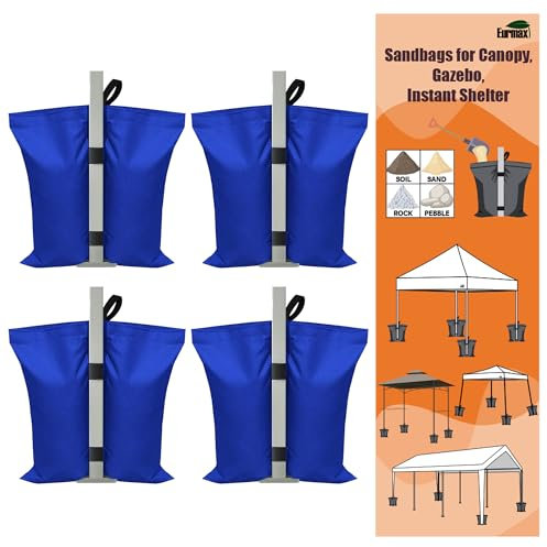 Eurmax Sandsack-Gewichtstaschen für Pop-Up-Baldachin, Sofortschutz, 4er-Pack (blau)