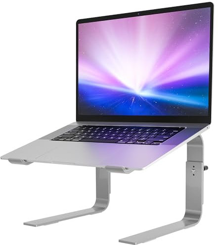 BONTEC Laptop Ständer, Laptop Stand Höhenverstellbar, Ergonomische Laptop Halterung, Kompatibel mit den meisten 10-17 Zoll Laptops,Silber