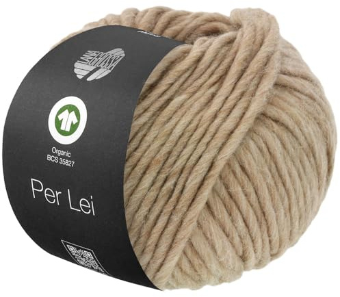 LANA GROSSA Per Lei GOTS | Klassisches Merino-Dochtgarn, GOTS zertifiziert | Handstrickgarn aus 100% Schurwolle | 50g Wolle zum Stricken & Häkeln | 60m Garn FB 34